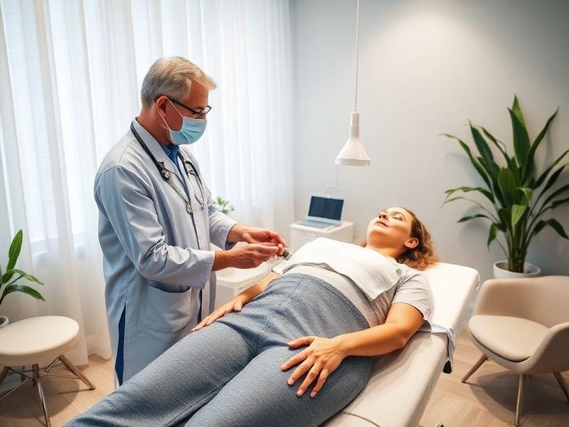 Medical ozone therapy administration by healthcare professional in clinical environment