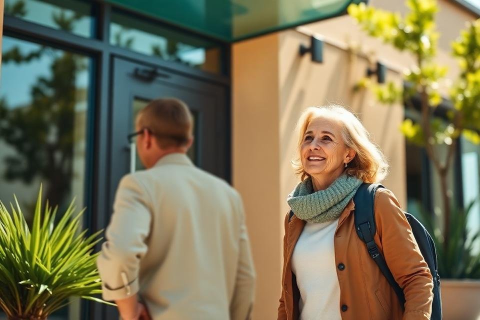 Patient leaving integrative wellness clinic feeling confident
