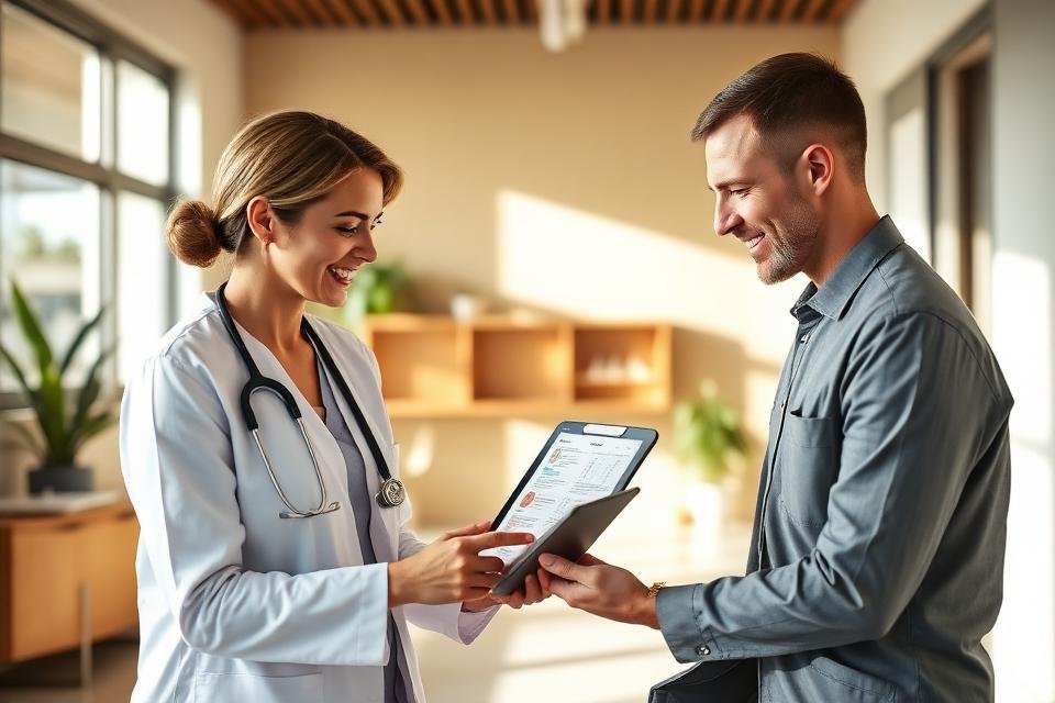 Advanced practice provider reviewing personalized wellness plan with patient