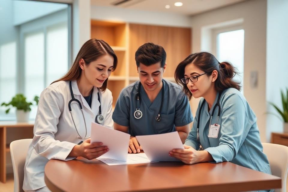 Integrated wellness care team collaborating on personalized care plan