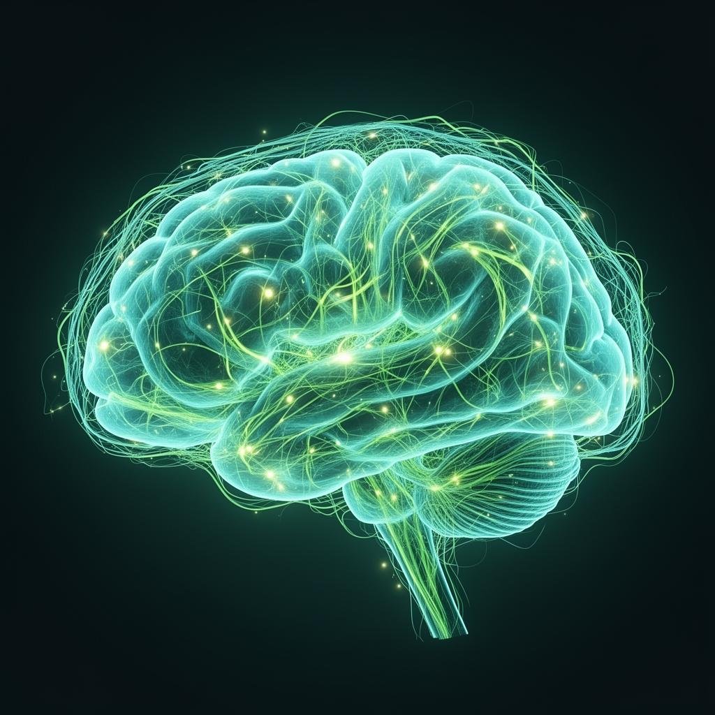 Brain neural connections and neuroplasticity concept for ketamine therapy education